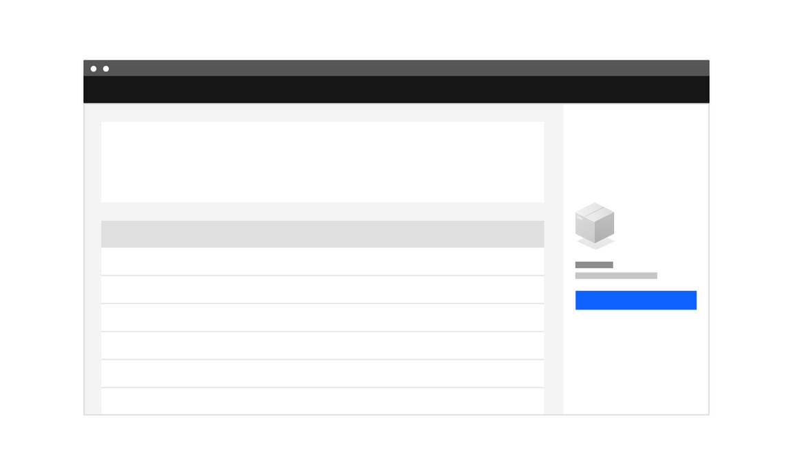 Layout for empty state in a side panel